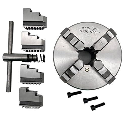 FUYUMIC Drehfutter 130mm 4 Backen Selbstzentrierendes Spannfutter K12-130 Metall Rollfutter for Drehmaschine