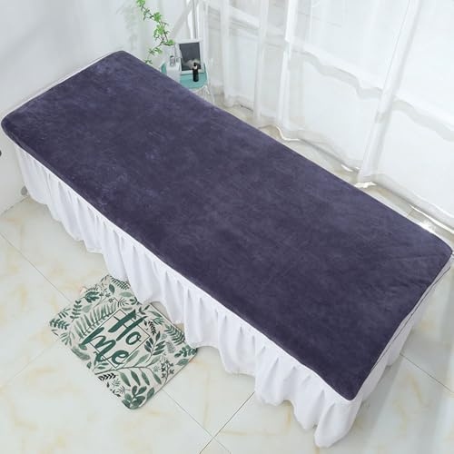 Morbuy Draps de Lit Table de Massage Lot de 2, Grande Serviette pour Table de Massag Lavable Réutilisable, Housse Table de Massage sans Trou Serviette pour Table de Massage (Anthracite,100x200cm)