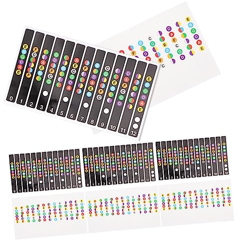 Pvc Gitarren Mensur Aufkleber 8 Stück für Griffbrett | Notenaufkleber zum Beschriften, Gitarrenlern Aufkleber mit Release Paper, 8stücke