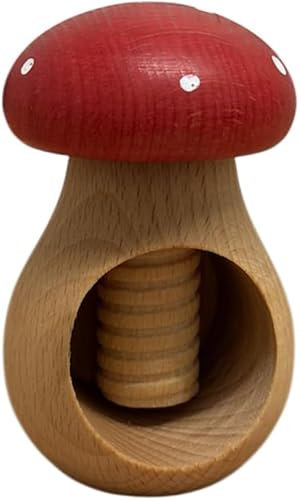 Wooden World Mushroom Toadstool Wooden Nutcracker Made from Natural Beech Wood 10cm x 6cm x 6cm