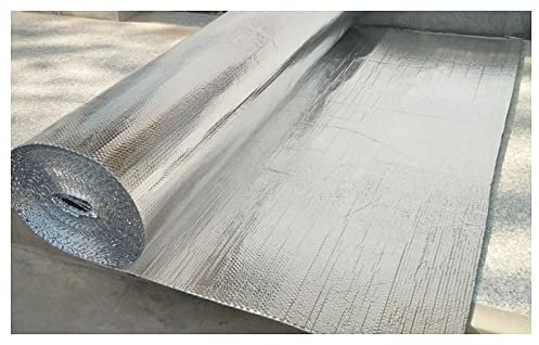 Isolierfolie Dämmfolie Luftpolsterfolie-Dämmplatten, Dampfsperre, doppellagige Luftpolsterfolie aus Aluminiumfolie, Wärmedämmung, Aluminiumfolie für Wand, Boden, Dachboden, Gewächshaus, Wohnmobil