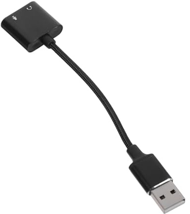 DIYEAH Carte USB Externe avec Répartiteur de Prise Casque pour PC et Tablettes Convertisseur Audio pour Casque et Micro