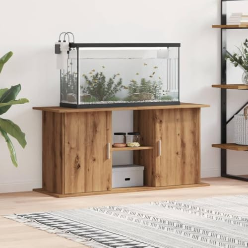 Gecheer Aquariumständer Artisan-Eiche 121x41x58 cm Holzwerkstoff Aquarium Unterschrank Aquarienschrank/ 857283