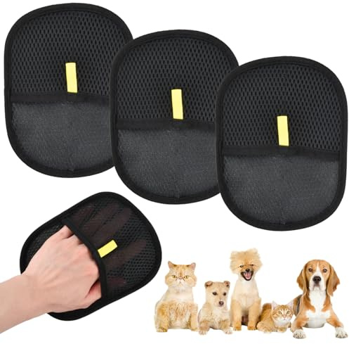 Ziyonix 3 Pcs Guanti Rimuovi Peli Animali Guanti Antistatici per Peli di Animali Guanti Bifacciali per Animali Domestici Riutilizzabili Guanto da Toelettatura a Doppia Faccia per Divani Letti Vestiti