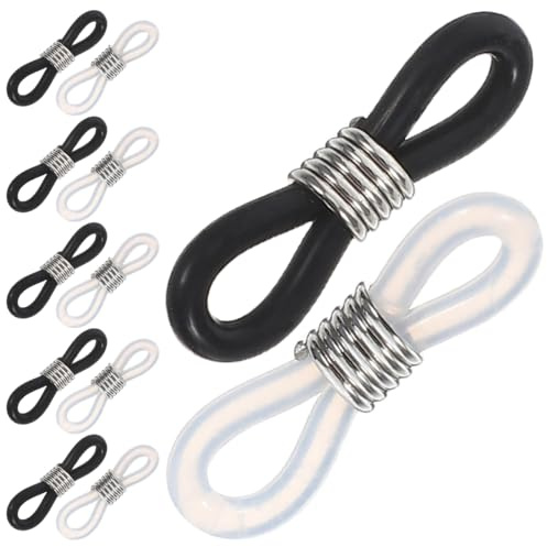 HOMSFOU 12 Anelli in Gomma Antiscivolo Per Catena Portaocchiali Accessori Regolabili Per Cordino Occhiali Fai Da Te Connettori Resistenti Per Uso Quotidiano