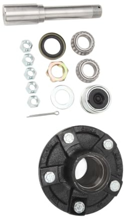 ZASCHMOY Kit de Broche d'essieu de la Remorque de 2000 Lbs à Usage Lourd avec Concentrateur de 4,5 Pouces de Poupe Idexuelle - Idéal pour les Remorques de Bateau à Cargaison, Kit de Moyeu de Roue
