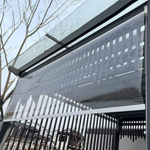 Tapparelle Trasparenti in PVC, Copertura Antipioggia for Finestre Esterne for Gazebo, Giardino, Balconi, Negozi, Hotel, Installazione Laterale/Dall'alto