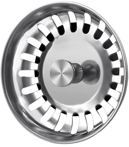 Jimkply, 1 cestello per lavello in acciaio inox, diametro 79 mm, tappo per lavandino, tappo anti-clogging, design rapido con guarnizione