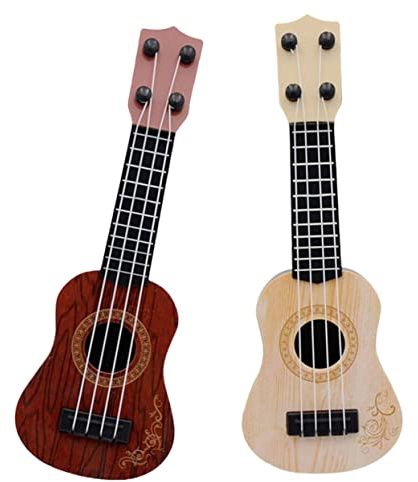 ERINGOGO 2 Mini Ukulele per Chitarra Simulazione Sicura Strumento Musicale Educativo per Principianti Colori Marrone e per Apprendimento Musicale