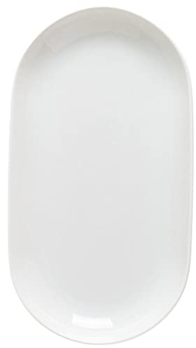 SOIMISS Assiette Ovale Céramique Blanche Plat de Service Au Four pour Poisson Vapeur Steak Snack Usage Domestique et Restaurant