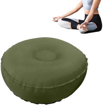 Alfombrilla de Meditación,Cojín Inflable para Sentarse en el Suelo - Soporte Plegable Para Relajación Ejercicio Zen Pilates Oración Adultos Hogar Interior Exterior