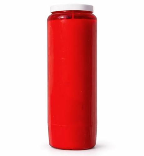 Horeca Candles - Velas conmemorativas y de oración de 9 días, luces de vigilia religiosa sin perfume en tarro de plástico, cera de aceite vegetal de combustión limpia, uso en interiores y exteriores