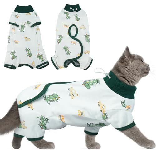HMJGDZG Cat Recovery Kvinna Hane Mjuk Onesie, Kattunge kirurgisk krage kon alternativ skjorta, magsår Anti-slickande Pyjamas för små husdjur Spay, Katt Body Suit Post Surgery
