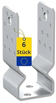U Pfostenträger aufschrauben 6er Set Pfostenanker 60x60 Aufschraubhülse | Pfostenanker - Pfostenhalter - Pfostenschuhe - Stützenfuß - Zaunpfosten - Pfostenträger Pfosten Pfostenträger Aufschrauben