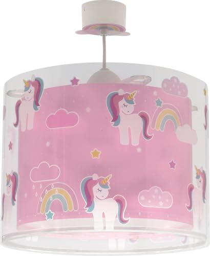 Dalber Kinder Pendelleuchte Unicorns Einhörner 41592M | Hängelampe; Deckenleuchte; Kinderzimmer; E27 - 1 x 15W