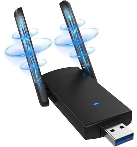 1300Mbps USB WiFi Adapter, Wireless Dual Band 5GHz/2.4GHz Network Wifi Adapter, Change wired connection into Hotspot for PC/Laptop, Compatible with Windows 11, 10, 8, 8.1, 7 and Mac OS 10.9 to 10.15