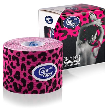 CureTape® Kinesiotapes | Wasserfestes & Elastisches Kinesiologie Tape | Hautfreundliche Kinesiotape | Latexfrei & Hypoallergen | Sporttape für Verletzungen & Beschwerden | 5cm x 5m | Leopard