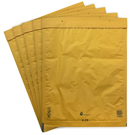 20 Versandtaschen Luftpolsterumschläge 370 x 480 mm DIN C3 Luftpolsterversandtaschen Luftpolstertaschen Gr. K/10 K10 braun Umschläge haftklebend gepolstert Polsterumschlag Taschen