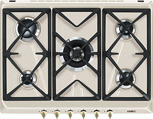 Smeg SRV876AVOGH piano cottura Crema Incasso Gas - Piano cottura (Crema, Incasso, Gas, 1050 W, 1650 W, 2550 W)