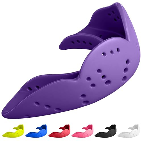 SISU Aero Medium Mouthguard, Purple Punch - 30% Stronger Protection for Lacrosse, Football, Hockey, Roller Derby, Team Sports - Remoldable Up to 20 Times - Ultra Slim - Works for Braces - Non Toxic