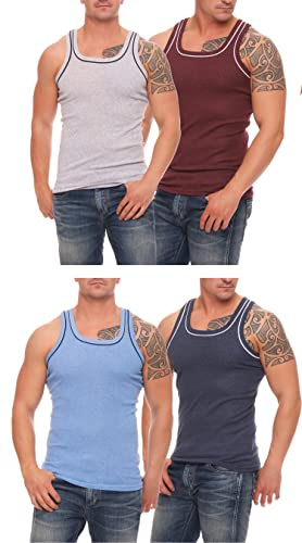 Cocain underwear Men's Undershirts Organic Cotton Super Soft Fine Rib Size 5 (M) - 13 (7XL), 4 vests pack 2, L