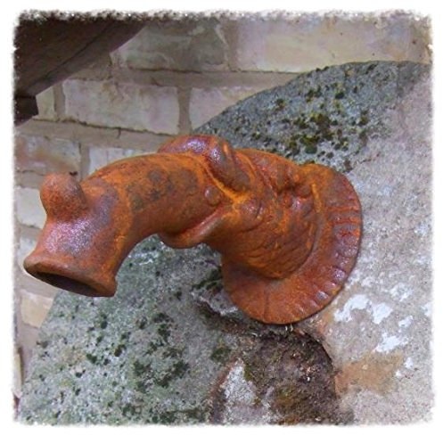 Antikas - Wasserspeier, Brunnenauslauf, Fabelfisch f. Wandbrunnen, Auslauf