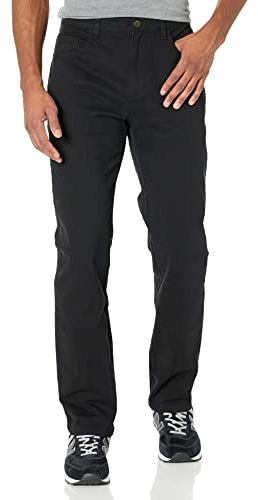 Amazon Essentials Men's Athletic Fit Chinos, Work Pants, 5-Pocket, Cotton Stretch, Black, 38W x 29L