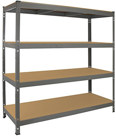 Q-Rax Grå Lagerhylla/Förvaringshylla - 160 cm (B) x 160 cm (H) x 60 cm (D) | Lagerhylla, Förvaring, Modul, Modulhylla