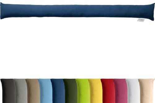 REDBEST Zugluftstopper - Türstopper - Windstopper - Luftzugstopper - Windschutz - für Fenster und Türen Serie Seattle - Premium-Qualität - mit Beschwerung dunkelblau Größe 90x10 cm