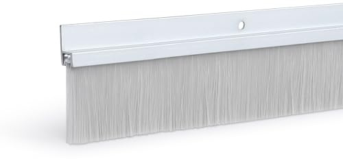 TMH Door Brush Sweep, White Door Sweep for Bottom of Door, 60 Door Sweeps for Exterior Doors Easy Install Weatherproof Brush – Commercial Door Sweep for Superior Protection - 1.375 x 60 Inches