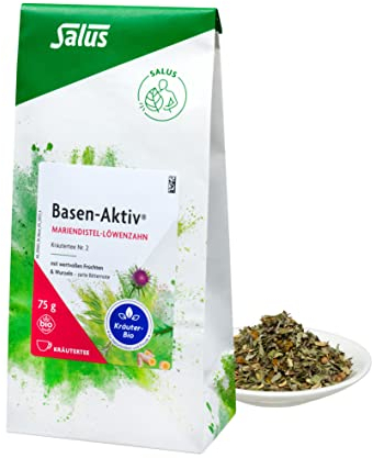 Salus Basen-Aktiv Mariendistel Löwenzahn Tee - 1x 75 g Beutel - Kräutertee Nr. 2 - Salus Tee Qualität seit 1916 - mit wertvollen Früchten und Wurzeln – zarte Bitternote - vegan