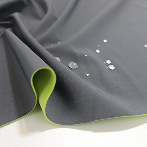 TOLKO Softshell-tyg för utomhusbruk med fleece | vattentätt elastiskt andas | allväderstyg för jackbyxor | för vandring, cykling, jogging, ridning, bergsbestigning, 145 cm bred, metervara (grå)