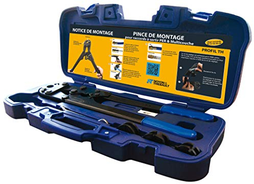 Pince à Sertir pour raccords Multicouche et PER profil TH coffret avec inserts 12-16 - 20-26 - Crémaillère garantissant le sertissage complet avant ouverture NOYON & THIEBAULT