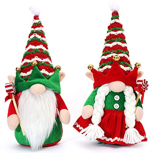 Xiuyer Schwedischen Weihnachtsmann Weihnachtszwerge Dekoration, 2 Stück Weihnachten Wichtel Deko Wichtel Tomte Gnom Handgemachte Schwedische Weihnachtsmann Weihnachtswichteln Weihnachten Zwerg
