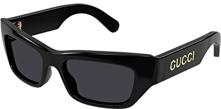 GUCCI Mens GG1296S Sunglasses, Black-Black-Grey, 55