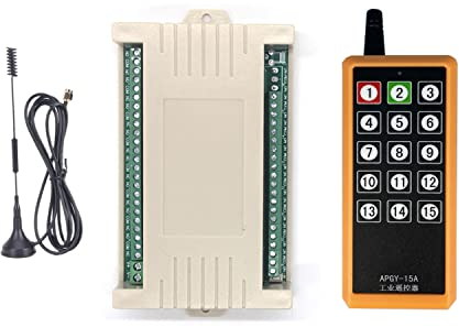 15 kanäle-Funkfernbedienungsschalter DC 12V D24V Relaisempfangsmodul Lampen Motorsteuerung Fernsteuerung Schaltersystem funkschalter mit Industrielle Fernbedienung Schalter (DC12V)
