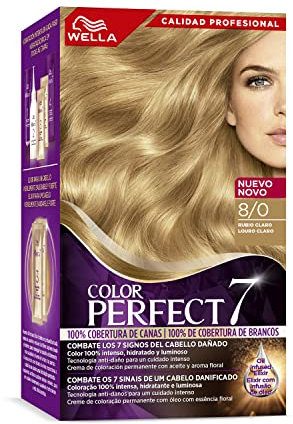 Wella Color Perfect - Tinte de Coloración Permanente para un Cabello Hidratado y Luminoso - Tonos Rubio Claro