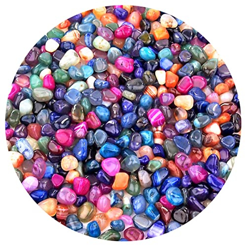 Achat Mix bunte Mischung Trommelsteine in 6 Farben Ø 10 – 20 mm Edelsteine Heilsteine Wassersteine Glückssteine - Schätze der Natur (Packung Nr. 4 mit 1 Kg)