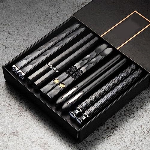 5 paia di bacchette cinesi giapponesi per cibo sushi bastoncini in lega riutilizzabile set Y1Y2 sano Tablewa metallo Coreano Bacchette