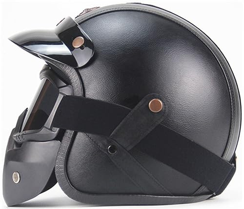 Casque De Moto Rétro Homologué ECE Casques Jet De Moto Casques Adulte Femme Homme Vintage À Face Ouverte Casques Bols avec Boucle À Dégagement Rapide