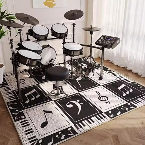 PPGE HOME Drum Mat Soundproofing Drum Set Rug Non Slip Anti-Vibration Carpet for Electronic Jazz Drum Bass Drum Snare and Other Musical Instrument Mat(Size:80×160cm,Color:C)