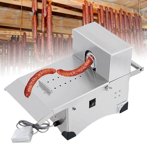 GBHJJ Legatrice per Salsicce Macchina, Annodatrice Elettrica Salsicce, Legatrice Salsicce Commerciale Acciaio Inossidabile, 2 modalità, Diametro Massimo 50 Mm, Utensile per Ristorante,220V