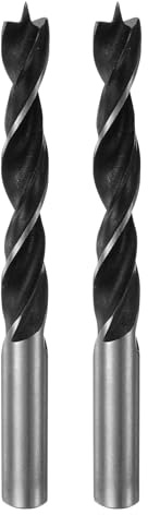 sourcing map 2pcs Brad Point Drill Bits 13mm(33/64) Dia Straight Steel Round Shank Drill Metric Brad Point 3.9 Drilling Depth Spiral Twist Drill Bits for Carpenter Woodworking Plastic Rubber