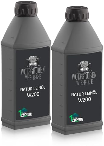 Natur Leinöl 2x1L Holzöl lebensmittelecht Holzschutz Holzpflege Pflegeöl Eiche Buche
