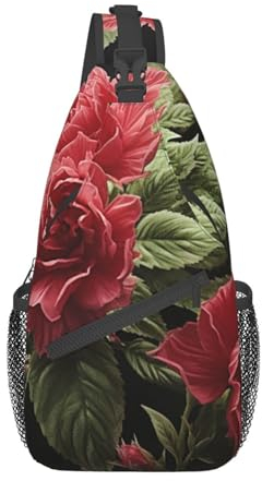 Sling Bag Herren Und Damen Färberdistel Grüne Blätter Reise Daypack Unisex Arbeitstasche Männer Schultertasche, Für Sport, Arbeit, Wandern