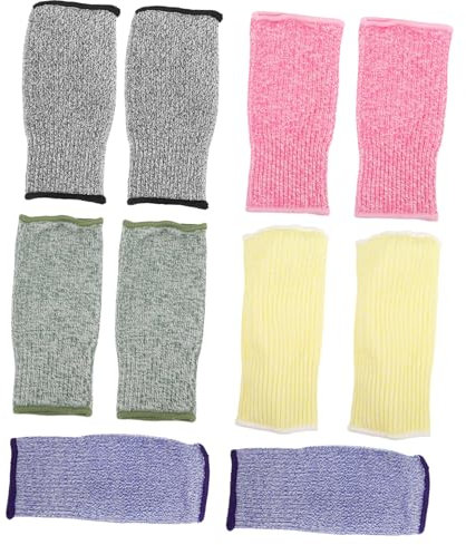 CIYODO Mangas de Brazo Resistentes a Cortes Hppe 5 Pares Protección Eficaz para Antebrazo Uso Diario Jardinería Carpintería y Automotriz