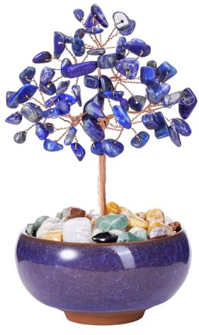 JOVIVI Lapis Lazuli Crystal Tree of Life,Healing Crystals Tree Gemstones for Positive Energy Spiritual Gifts Home Room Decor,Birthday Good Luck Gifts for Women Mum