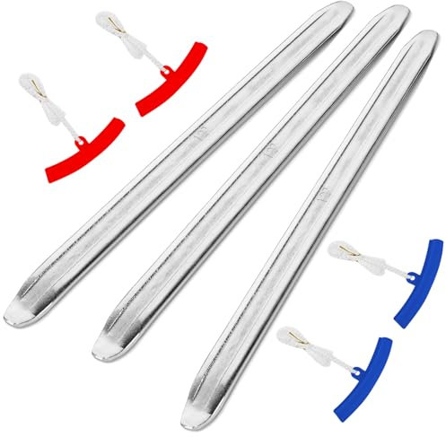 Kit de Demonte Pneu Moto 3pcs 30cm - Outils en Acier au Manganèse avec 4 Protèges Jantes - Levier de Pneu Manuel pour Moto, Voiture, Trottinette et Vélo - Outil de Réparation Pneumatique