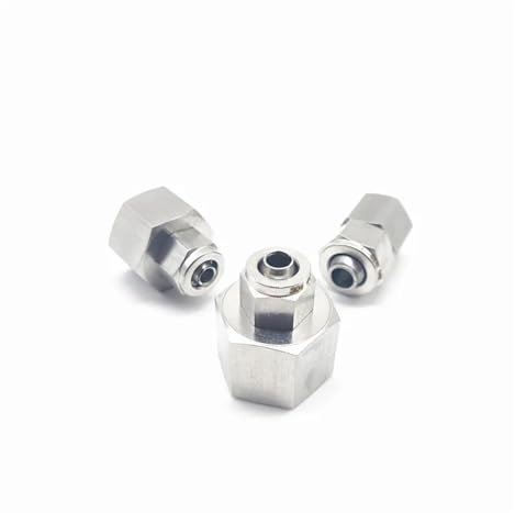 DSZUJTYROP 1pc 304 Stainless Steel Quick twist Fitting OD 4/6/8/10/12mm Hose to 1/8''/1/4''/3/8''1/2'' female thread union(8mm OD Tube,3/8)