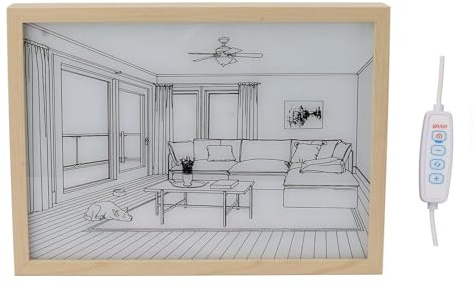 lvifloae Leuchtendes Bild, 3DRahmen, Kunst, beleuchtetes geml Wanddekoration, LEDbeleuchtete Wandkunst, beleuchtetes, Lichtschatten fr Schlafzimmer, Wohnzimmer (Modell 1)